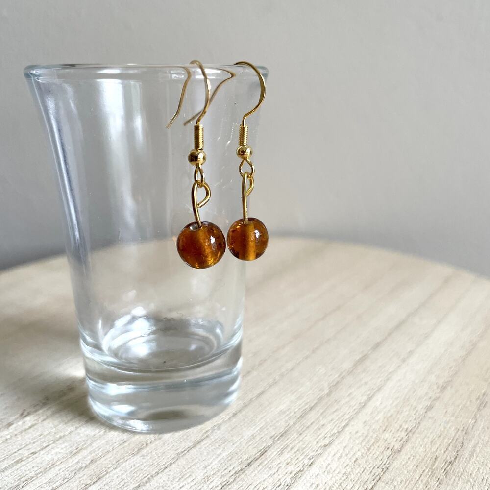 Kerala Beaded Earrings NWT handmade metallic delicate lightweight vintage statem